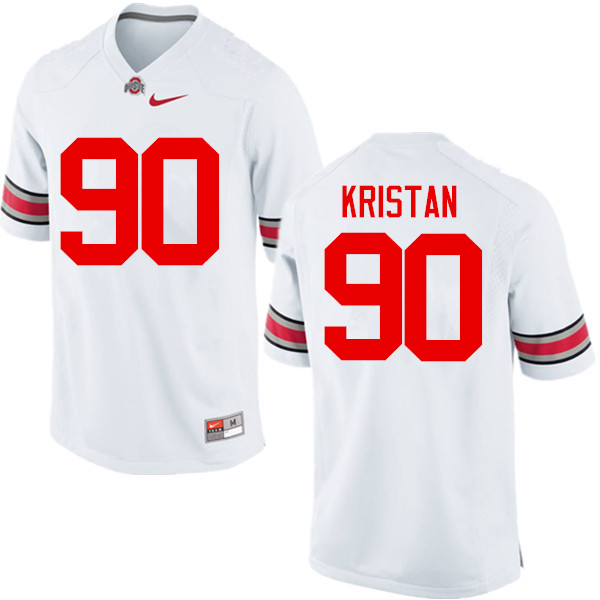Men Ohio State Buckeyes #90 Bryan Kristan College Football Jerseys Game-White